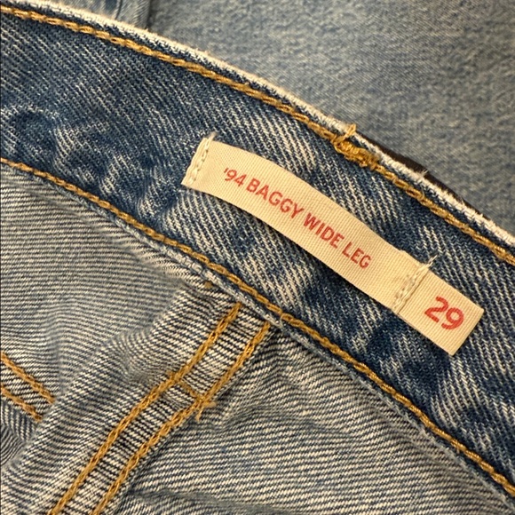 Levi 94 baggy wide leg Distressed Blue Jeans - Picture 5 of 6